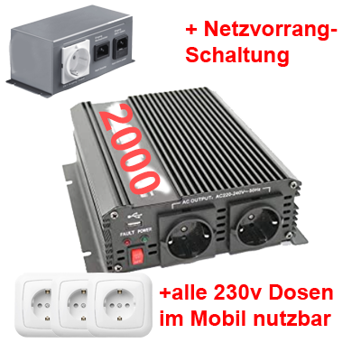 Spannungswandler 2000 Watt + Netzvorrang